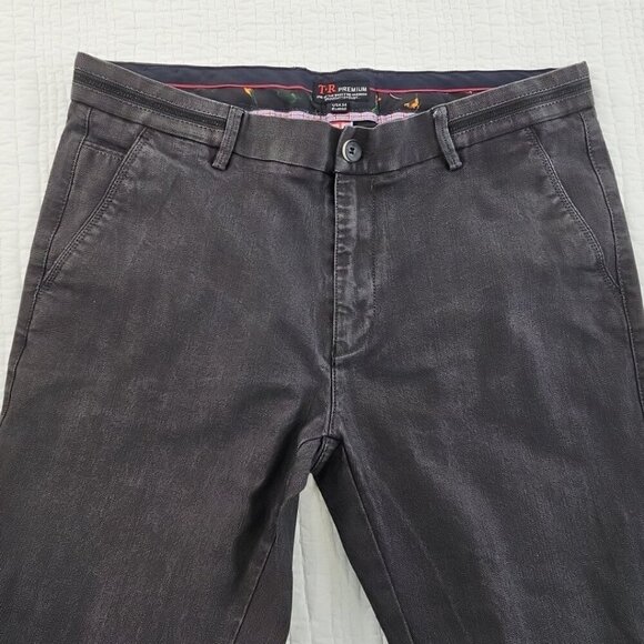 Tailored Recreation Premium Pants Men's 34x34 Black Chambray EUC Stretch TRD-203 - Picture 8 of 16